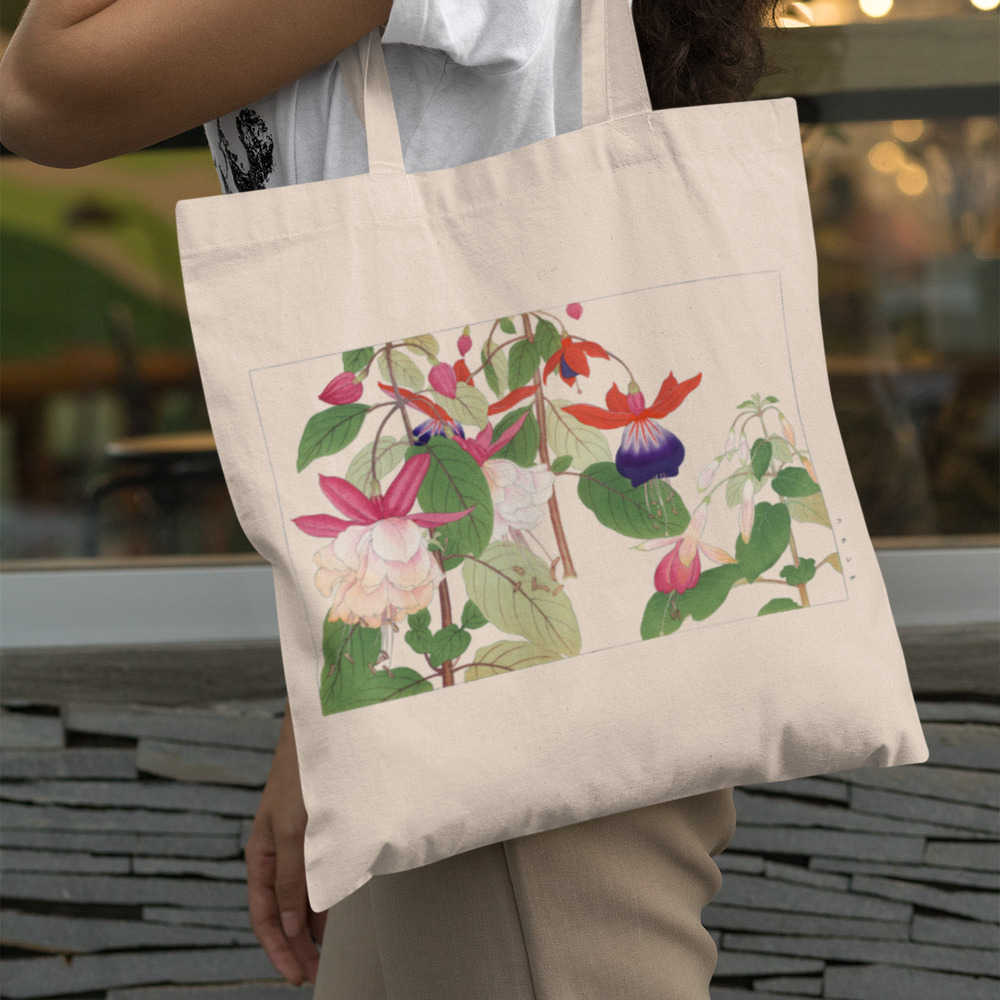 Japanese Fuchsia Flowers Canvas Tote Bag